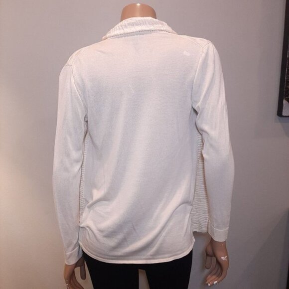 Lafayette 148 Silk Cardigan Womens Size Small Cream Open Textured Long Sleeve - Picture 6 of 11